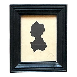 Vintage Silhouette Portrait in Black Frame For Sale