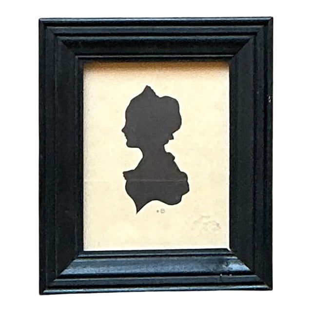 Vintage Silhouette Portrait in Black Frame For Sale