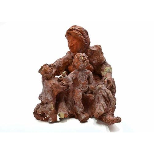 Sirio Pellegrini, Modern Family Terracotta Sculpture, 1960s, Terracotta For Sale - Image 4 of 5