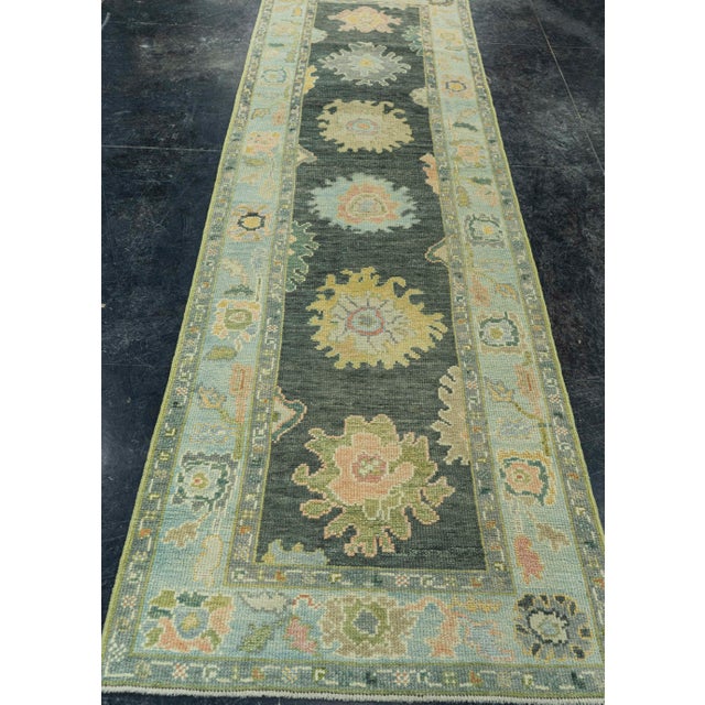 Black Turkish Oushak Rug 2'11" x 10' #19199 For Sale - Image 8 of 8