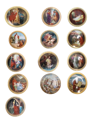 Mary Mayo 10 Commandments 24k Gold Decorative Plates Set of 13