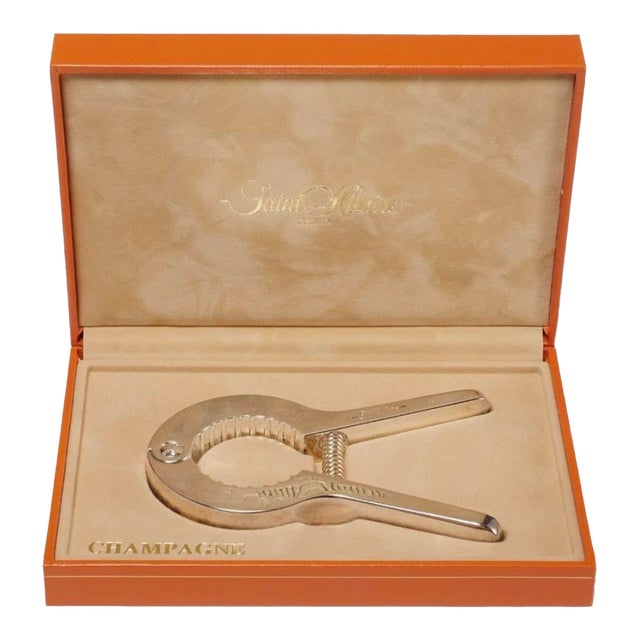Vintage Saint Hilaire Paris Silver Plate Champagne Bottle Opener, Original Box For Sale