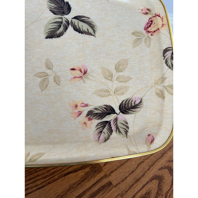 1960s Vintage Keswick Fiberglass Floral Serving Tray For Sale - Image 5 of 7