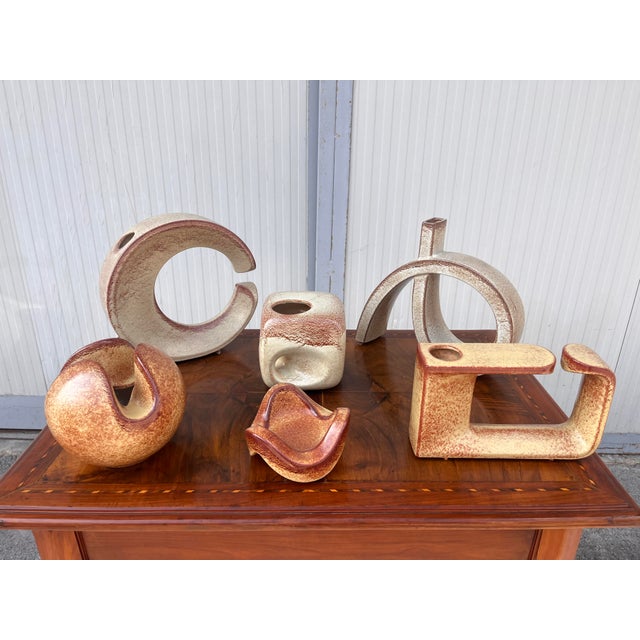 Vintage Ceramics by Roberto Rigon for Bertoncello, 1960s, Set of 6 For Sale - Image 4 of 14