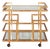 Matthew Izzo Home Ireland Geometric Hand Finished Gold Leaf Bar Cart on Casters With Two Mirror Shelves For Sale