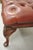 Vtg Brown Leather English Chesterfield Queen Anne Style Tufted Ottoman Footstool For Sale - Image 9 of 11