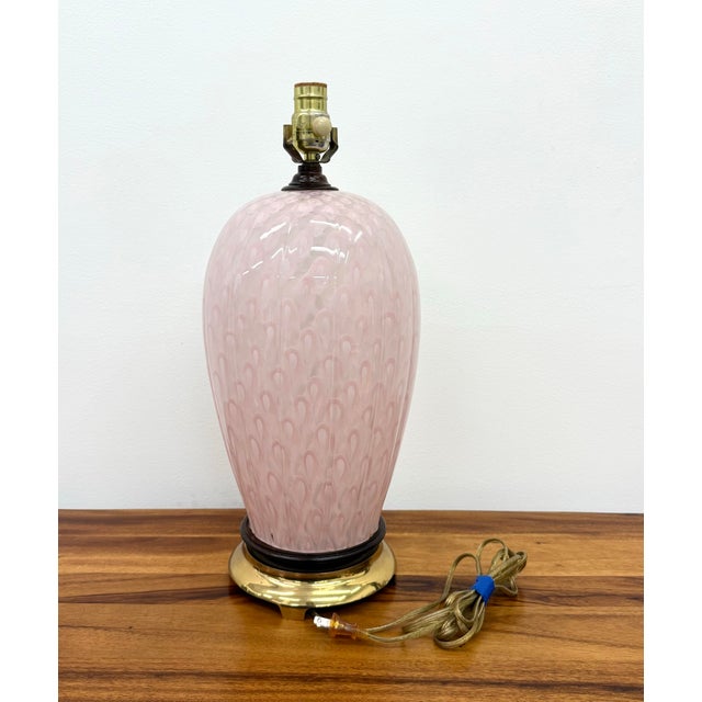 Glass Vintage Murano Style Art Glass Table Lamp For Sale - Image 7 of 7