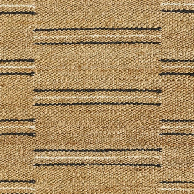 Erin Gates by Momeni Crescent Broken Black and White Stripe Natural Hand Woven Jute Area Rug 8' X 10' For Sale - Image 9 of 10