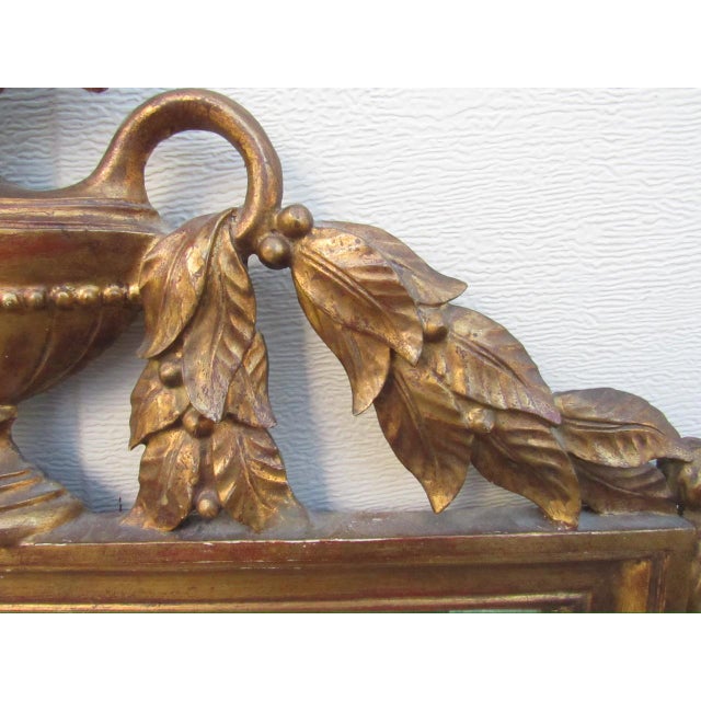 1900 - 1909 Antique Italian Neoclassical Style Giltwood Mirror For Sale - Image 5 of 18