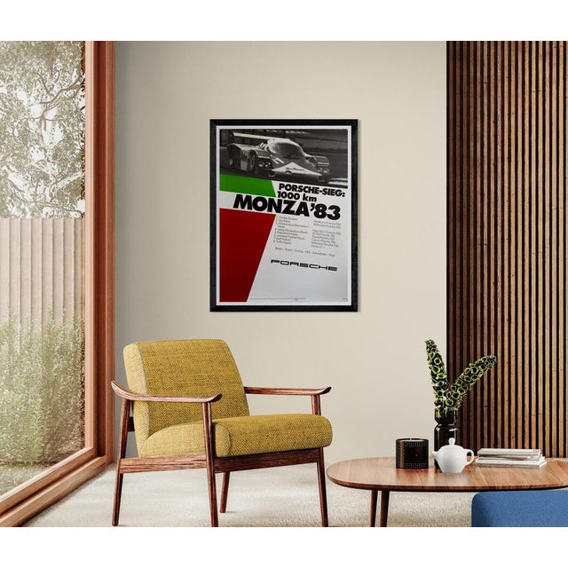 The Piece This original vintage poster celebrates Porsche's victory at the 1000 km of Monza in 1983. The design features a...