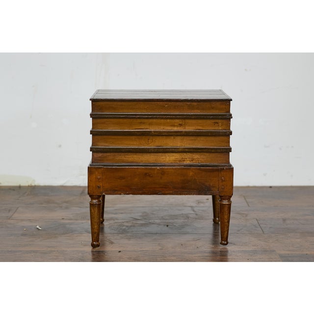 19th Century Victorian Faux Book Trunk on Base Table with Storage, 19th Century Accent Piece For Sale - Image 5 of 12