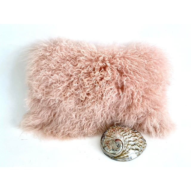 2000 - 2009 Tibetan Pink Curly Lamb Pillow W/ Down Insert For Sale - Image 5 of 5