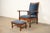 English Stickley Brothers Antique Arts & Crafts Carved Oak Barley Twist Lounge Chair With Ottoman, Circa 1920s For Sale - Image 3 of 17