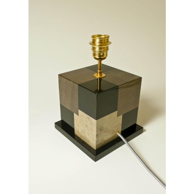 Black and Grey Sycamore Table and Desk Lamp Cubes by Aymeric Lefort For Sale - Image 15 of 18