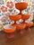 Six Italian bowls in red and white Murano Incamiciato glass by Carlo Moretti, 1959 Height: 9 cm, Diameter: 11.4 cm In...