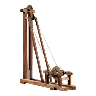 Antique Hand-Built Wooden Pile Driver Instructional Model For Sale