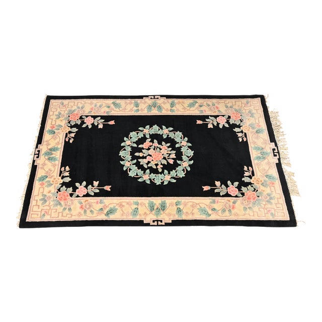 Vintage Hand Made Chinese Sculpted Wool Area Rug For Sale