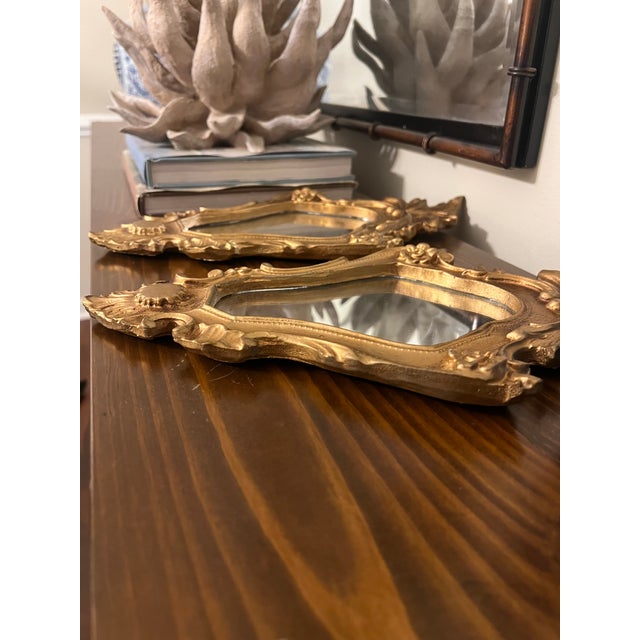 Gold Ornate Italian Florentine Rococo Giltwood Mirror For Sale - Image 8 of 8