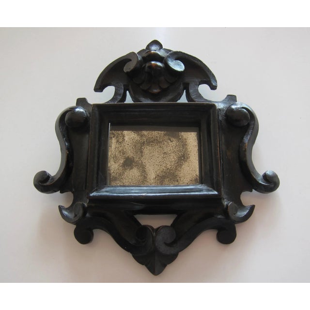 19th Century Mini Frame Mirror in Blackened Pear Wood For Sale - Image 6 of 6