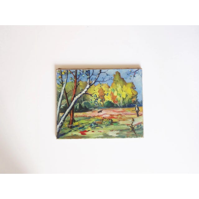 Georges Castaing French Landscape Hunter and Hunting Dog Oil Painting For Sale - Image 9 of 10