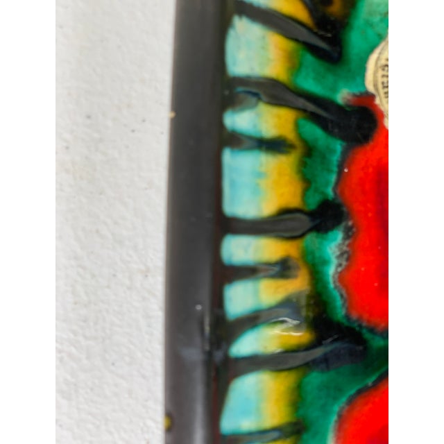 Dark Green 1950s Mid-Century Long Multi Color Ceramic Sushi Serving Dish For Sale - Image 8 of 12
