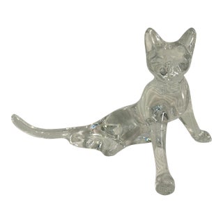2000’s Baccarat Crystal Cat Figurine For Sale