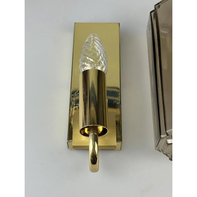 Glass and Metal Wall Lamp from Glashütte Limburg, Germany, 1970s For Sale - Image 9 of 18