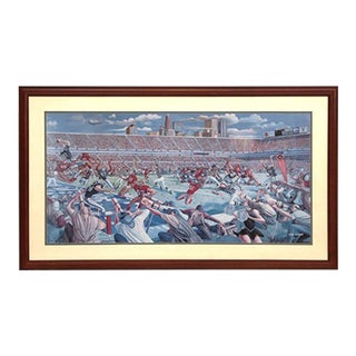 1990s Ernie Barnes, Victory in Overtime Signed and Dated For Sale