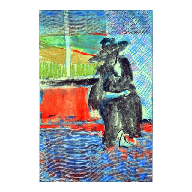 Figurative Abstract -- Man at the Well For Sale