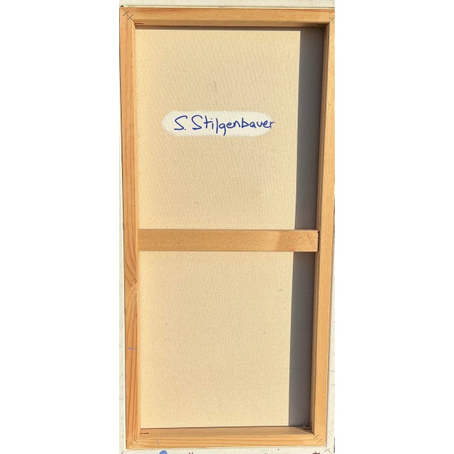 Textile From the "Galactic Series" Original Abstract Painting on Stretched Canvas For Sale - Image 7 of 9