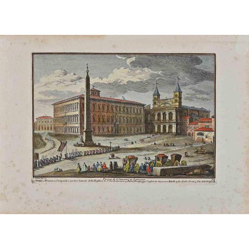 Giuseppe Vasi, Piazza di San Giovanni in Laterano, Late 18th Century, Etching For Sale