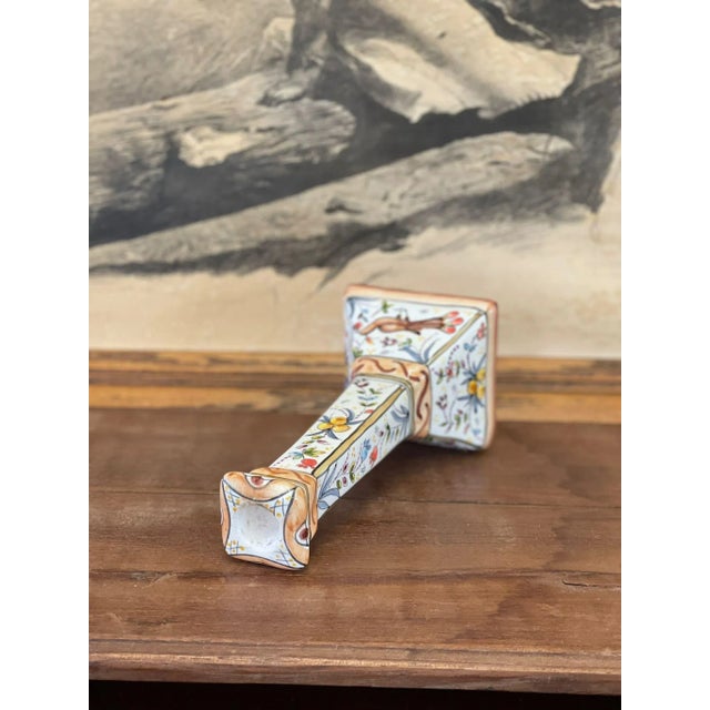 Wood 1970s Hand Painted Portuguese Candle Holder For Sale - Image 7 of 9