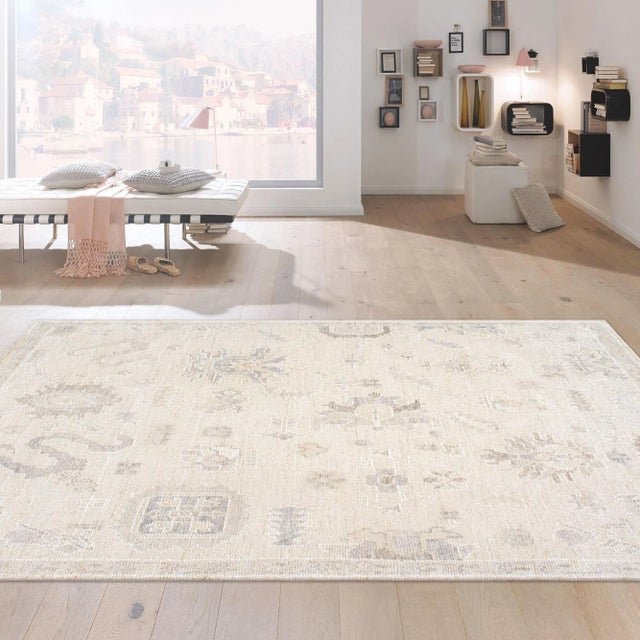 Pasargad Home Oushak Hand-Knotted Wool Salmon Area Rug- 9' 3'' X 12' 2'' For Sale In New York - Image 6 of 6