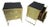 Modern Style Brass and Glass Bedside Tables - a Pair For Sale