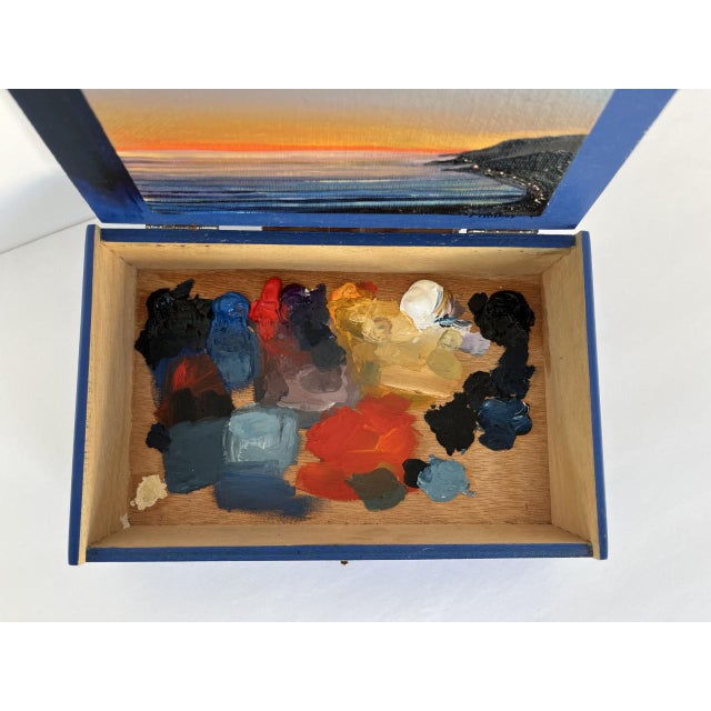 2020s "Sunset in Malibu" Contemporary Cigar Box Oil Painting by Jessica Fairley For Sale - Image 5 of 8