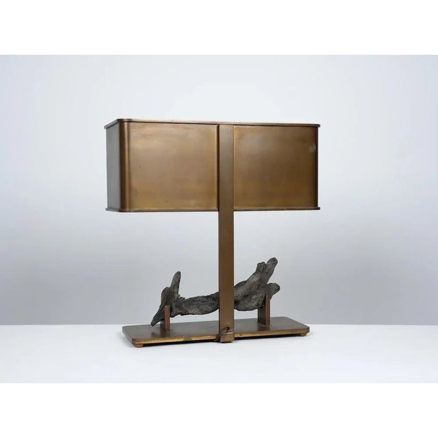 French Brass Table Lamp, 1970s For Sale - Image 6 of 9