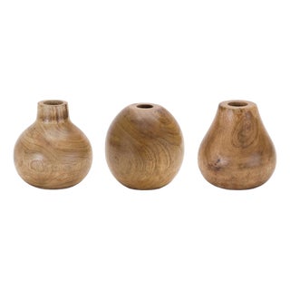 Natural Wood Bud Vase (Set of 3) For Sale