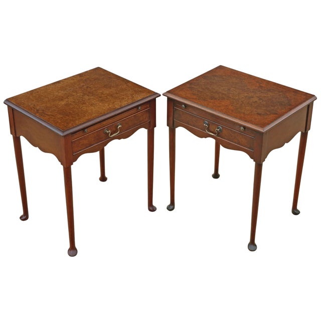 Mid-Century Burr Walnut Bedside Tables from the Savoy Hotel, London, 1950s, Set of 2 For Sale - Image 13 of 13