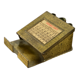 Roycroft Arts & Crafts Brass Finished Hammered Copper Perpetual Desk Calendar Frame