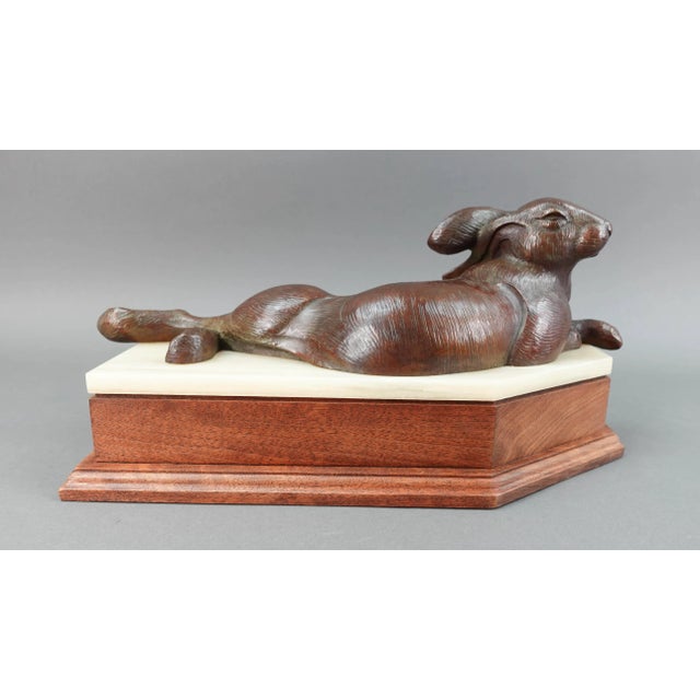 Vintage Tim Cherry Signed Rabbit Hare Bronze Sculpture Limited Edition 3/25 For Sale - Image 9 of 9