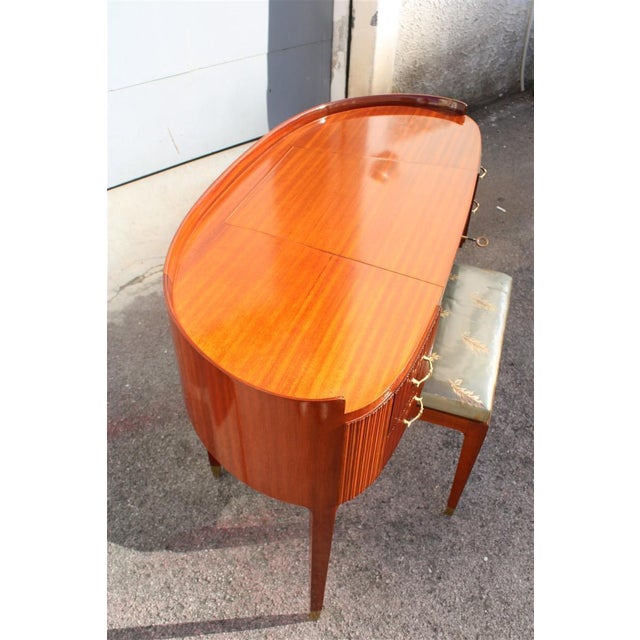 Curved Dressing Table with Stool by Paolo Buffa for Ducrot, 1950s, Set of 2 For Sale - Image 17 of 18