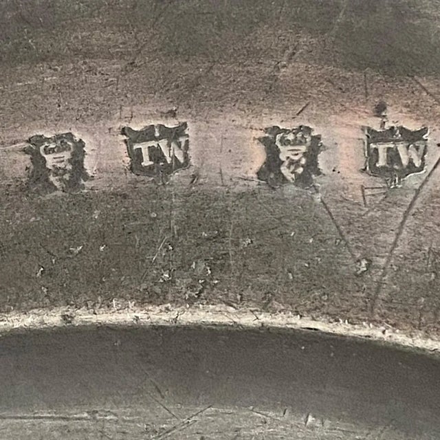 Gray English Georgian Pewter Charger Plate For Sale - Image 8 of 8