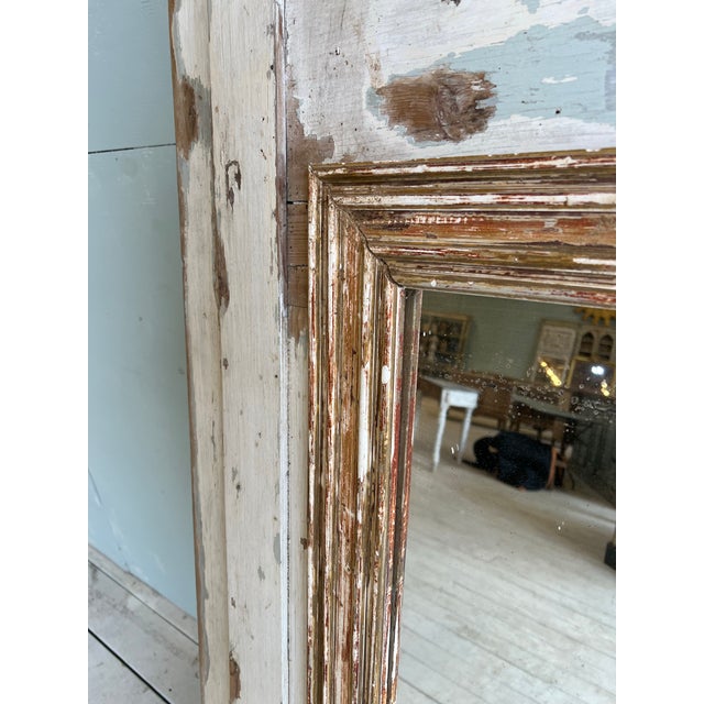 19th Century French Trumeau Wall Mirror With Patina For Sale - Image 4 of 7