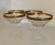 Art deco set of 4 champagne coupes with faceted glass and cut stems. These coupes are adorned with a 24K checkered gold...