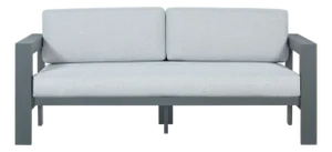 Sardinia Aluminum Frame Outdoor 74" Love Seat / Sofa - Gray Cushions