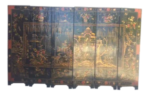 Late 19th Century Chirnoisezie 6 Panels Folding Screen