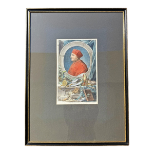 1741 Hand Colored Engraving of Cardinal Wolsey by Jacobus Houbraken