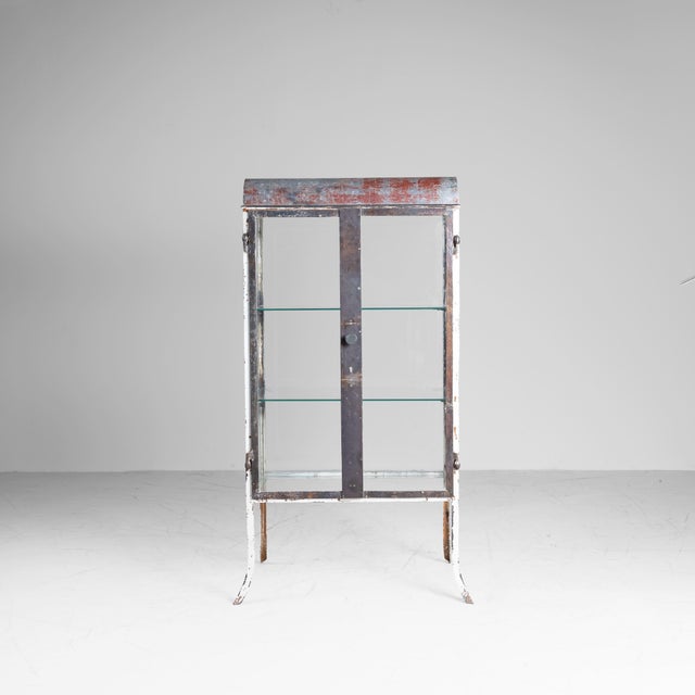 Italian Metal and Glass Display Cabinet, 1930s For Sale - Image 9 of 11