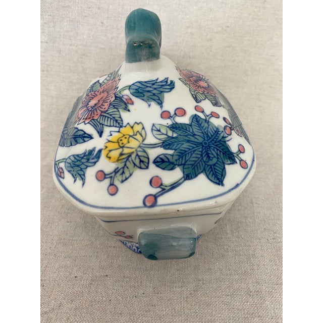 Vintage Ceramic Floral Gravy Boat With Lid and Ladle Chairish