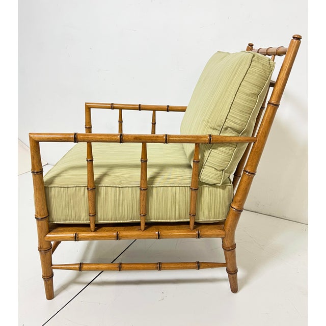 A timeless French Chippendale style armchair lounge from a late 1990s collection designed by Martha Stewart for Bernhardt...